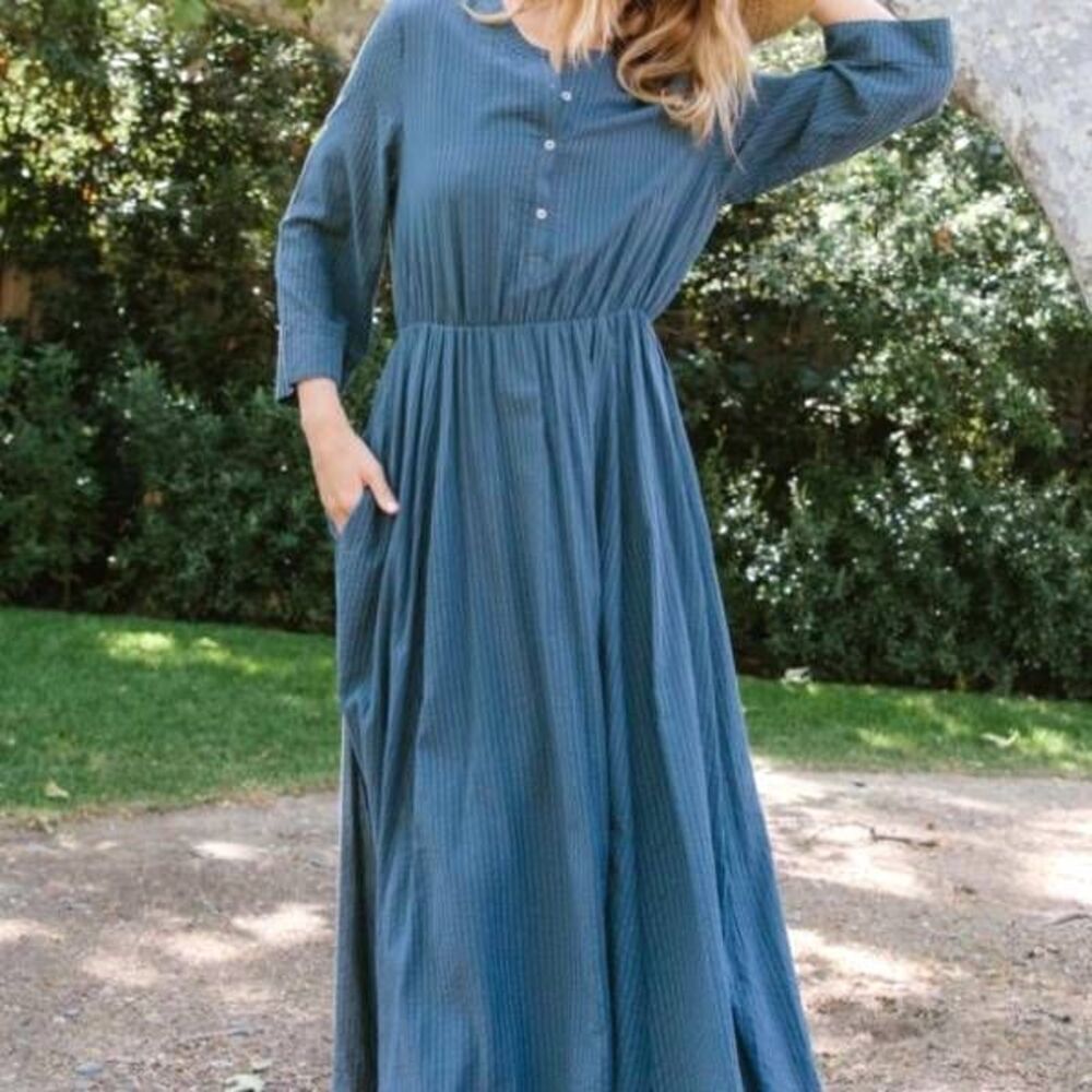 Jenni Kayne Seersucker Shirt Dress in ink